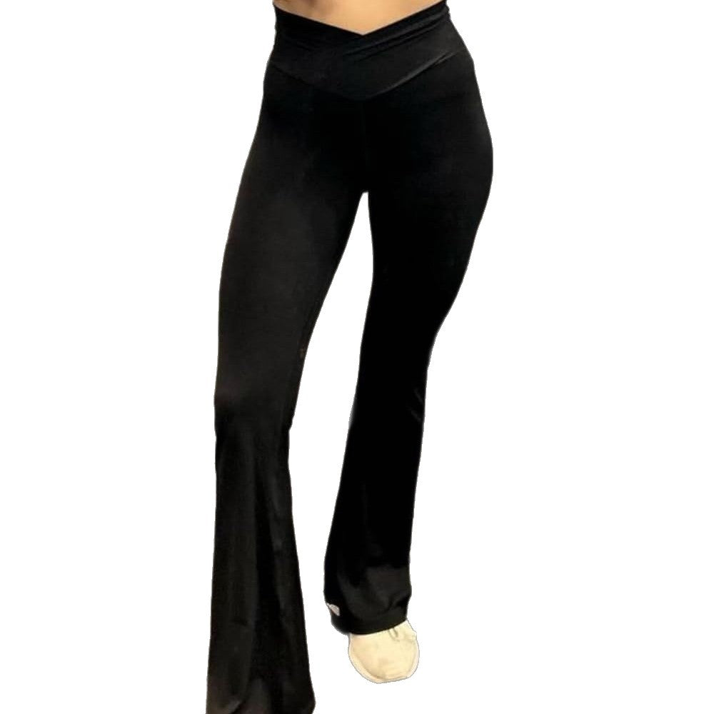 Damen Sportliche Hochbund Leggings und asymmetrisches Crop-Top Set R&B
