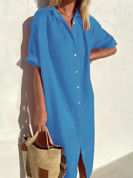 R&B | Lässiges Blusenkleid Mit Knopfleiste