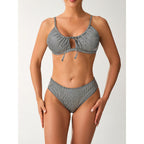 Damen Bikini mit modischem Knoten und hoch geschnittenem Slip R&B