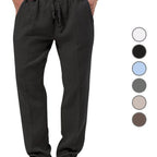 Herren nan lässige Leinen-Relaxhose mit elastischem Tunnelzugbund und praktischen Seitentaschen R&B