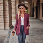 Damen Strickjacke mit strukturiertem Design und praktischen Taschen R&B