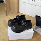 Damen Plattform-Mary-Jane-Schuhe mit verstellbarem Riemen und robustem Absatz