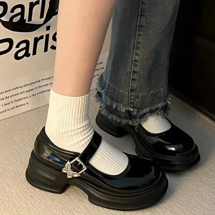 Damen Modische Plateau-Pumps mit verstellbarem Riemen und stabiler Sohle R&B