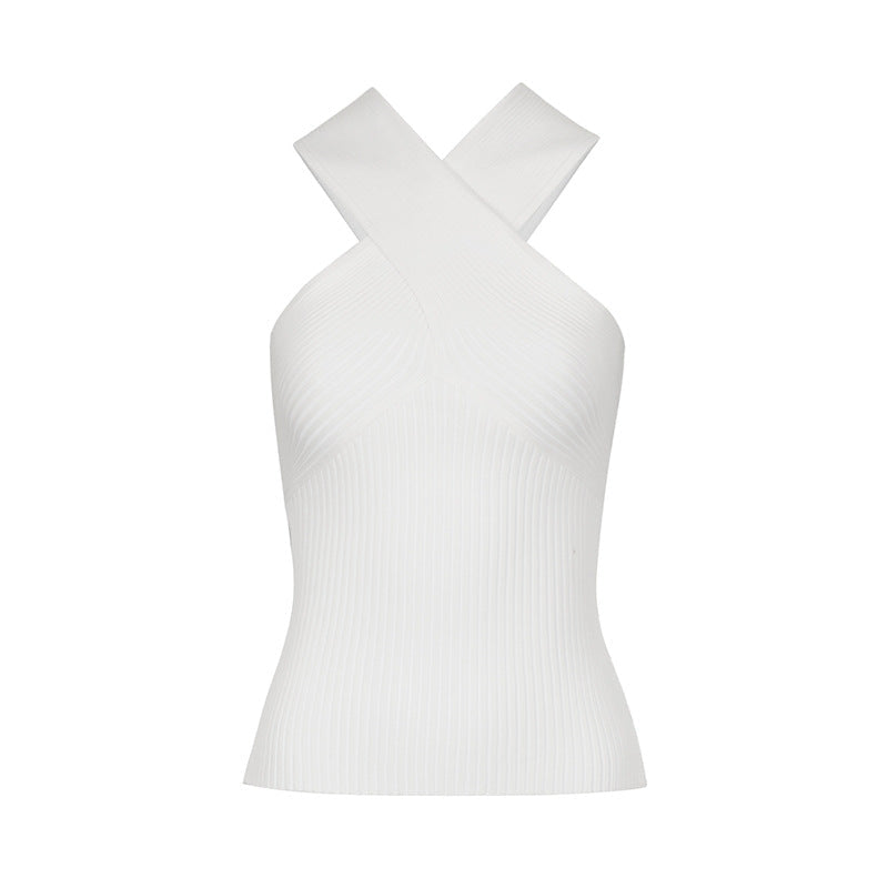 Damen Stricktop mit künstlerischem Kreuz-Träger Design R&B