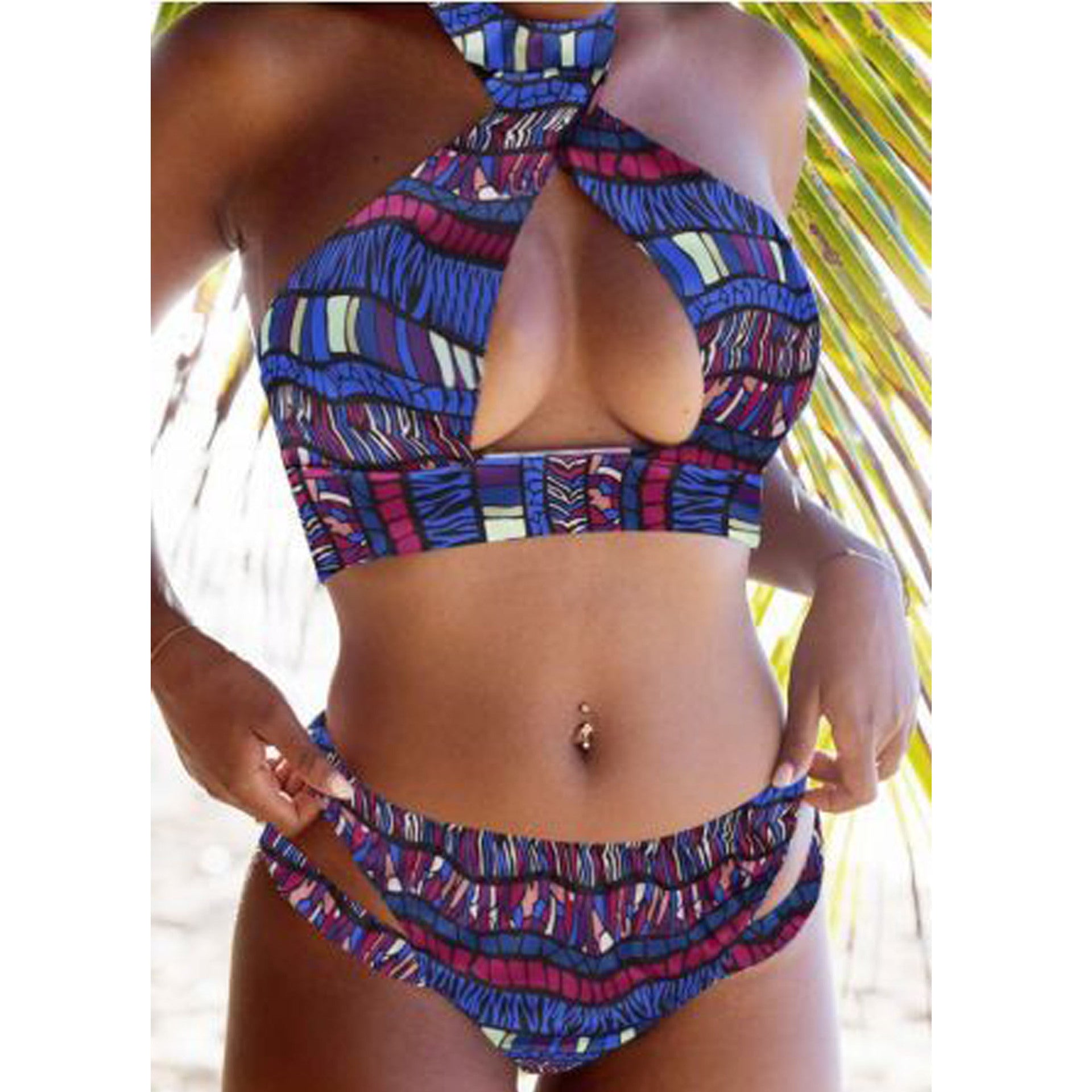 Damen Crop-Bikini-Set mit verspieltem Design R&B