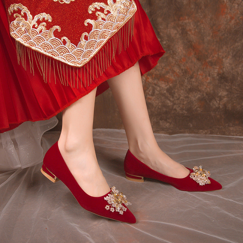 Damen elegante Ballerinas mit dekorativem Blütenakzent R&B