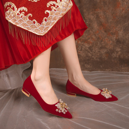 Damen elegante Ballerinas mit dekorativem Blütenakzent R&B