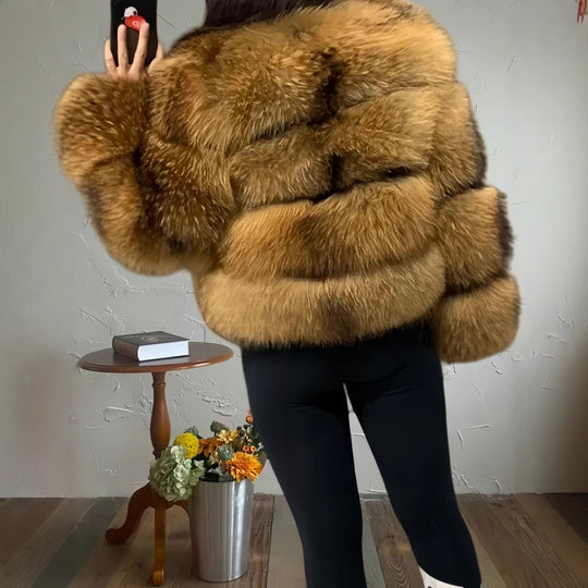 Damen kuschelige Pelzjacke R&B