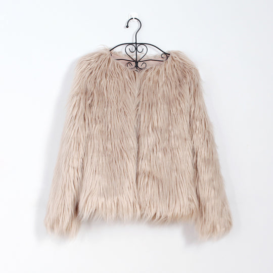 Damen Flauschige Kunstfell-Jacke mit lässigem Schnitt und weichem Innenfutter R&B