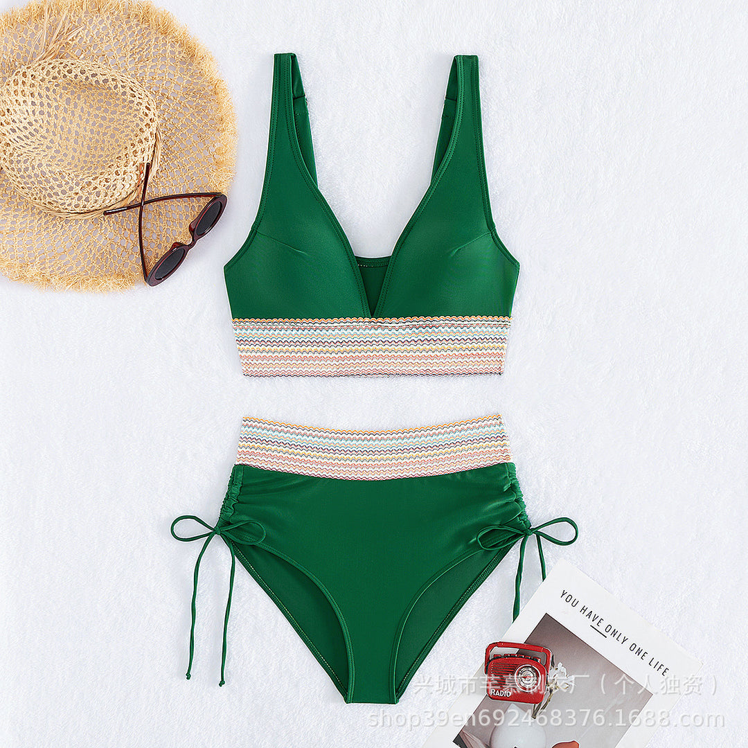 Damen Hochgeschnittener Sportbikini R&B