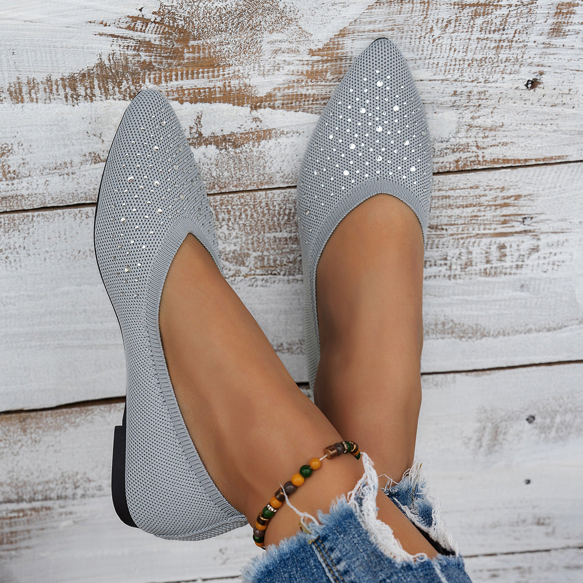 Damen Ballerinas mit dezenten Strassakzenten R&B