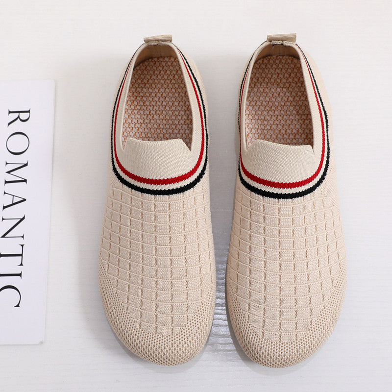 Damen atmungsaktive Slip-On Sneakers mit elastischem Kragen R&B
