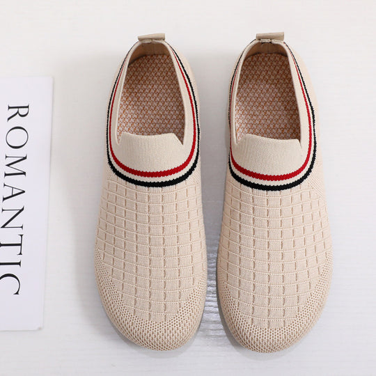 Damen atmungsaktive Slip-On Sneakers mit elastischem Kragen R&B
