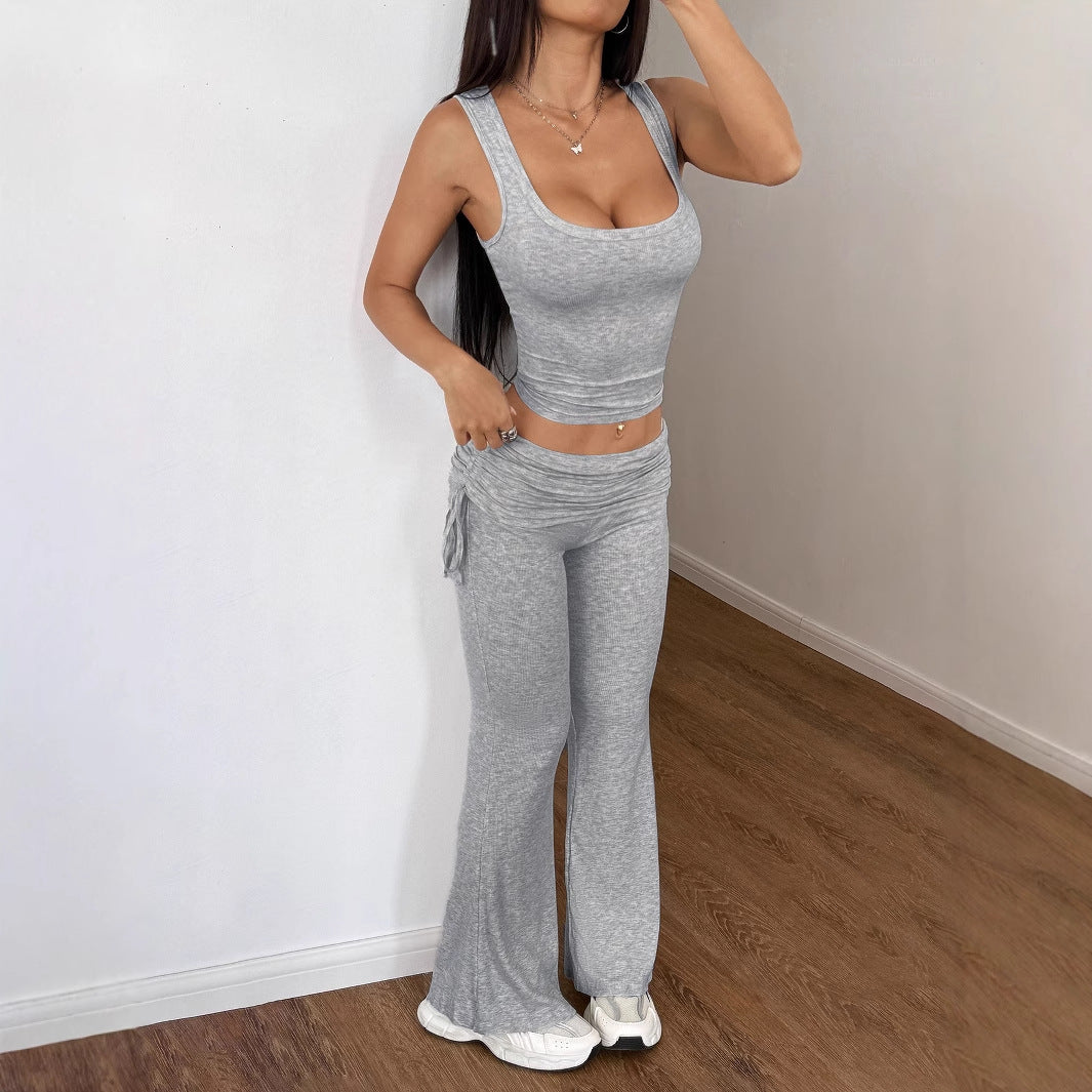 Damen Legere Sportbekleidung mit figurformendem Oberteil und weiten Hosen R&B
