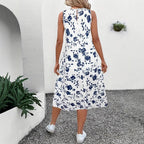 Damen Ärmelloses Maxikleid mit floralem Muster und praktischen Taschen R&B