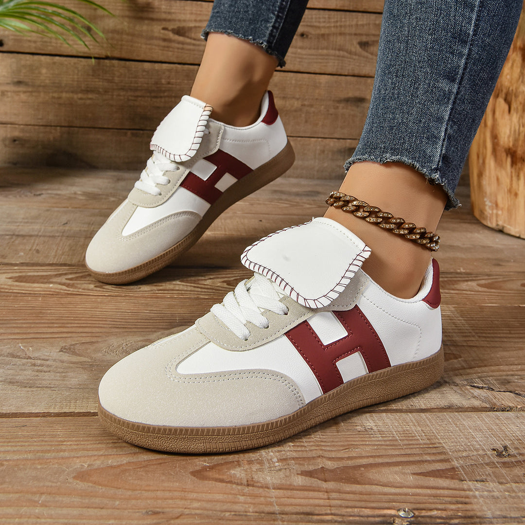 Damen Modische Sneakers mit eleganter Klappenakzent und rutschfester Sohle R&B