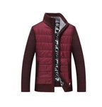Herren modische Steppjacke mit Strickdetails und hohem Kragen