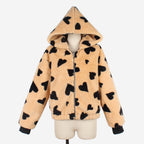 Damen Kuschelige Fleecejacke mit Herzmuster R&B