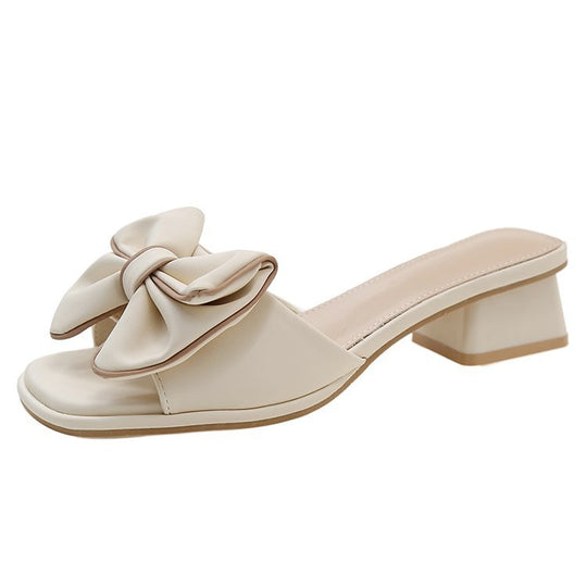Damen elegante Mules mit großen Schleifenakzenten R&B