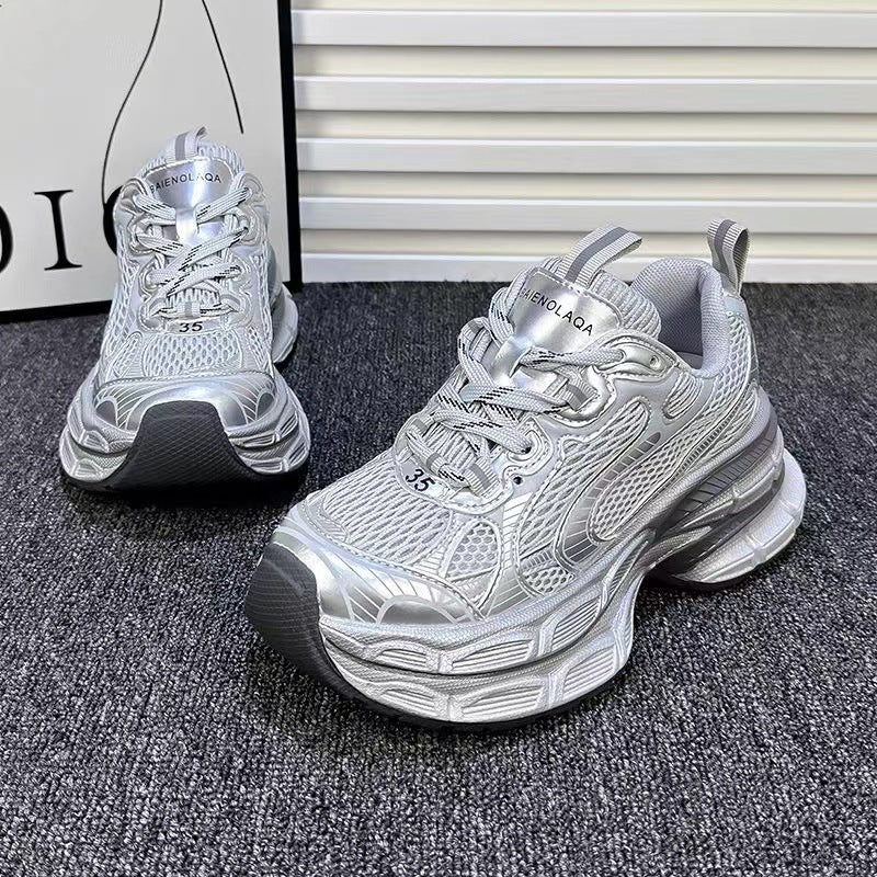 Damen Sportliche Sneakers mit reflektierendem Obermaterial und bequemer Dämpfung R&B