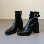 Damen Elegante Ankle Boots mit modischer Schnallen-Applikation R&B