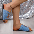 Damen Denim-Stretch Sandalen R&B