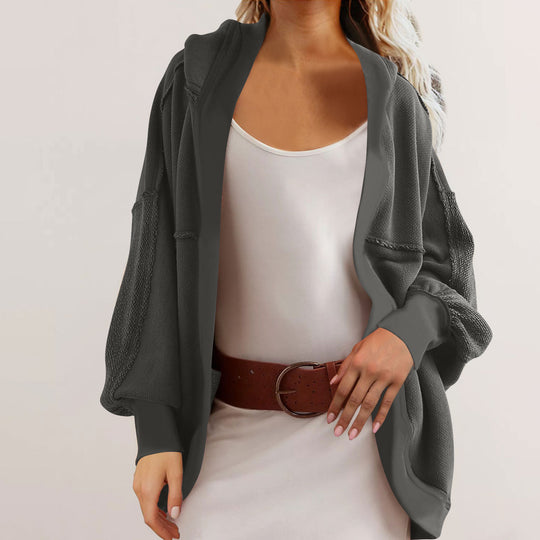 Damen Lässige Strickjacke mit weit geschnittenen Ärmeln und lässigem Schnitt R&B