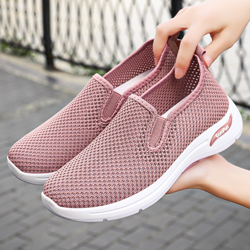 Damen Luftige Slip-On Sneakers mit elastischem Strickdesign R&B
