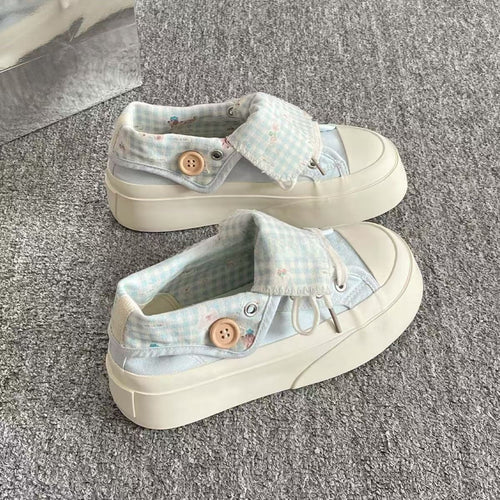 Damen Plattform-Sneaker mit floralem Innenfutter und gemütlichem Kragen R&B
