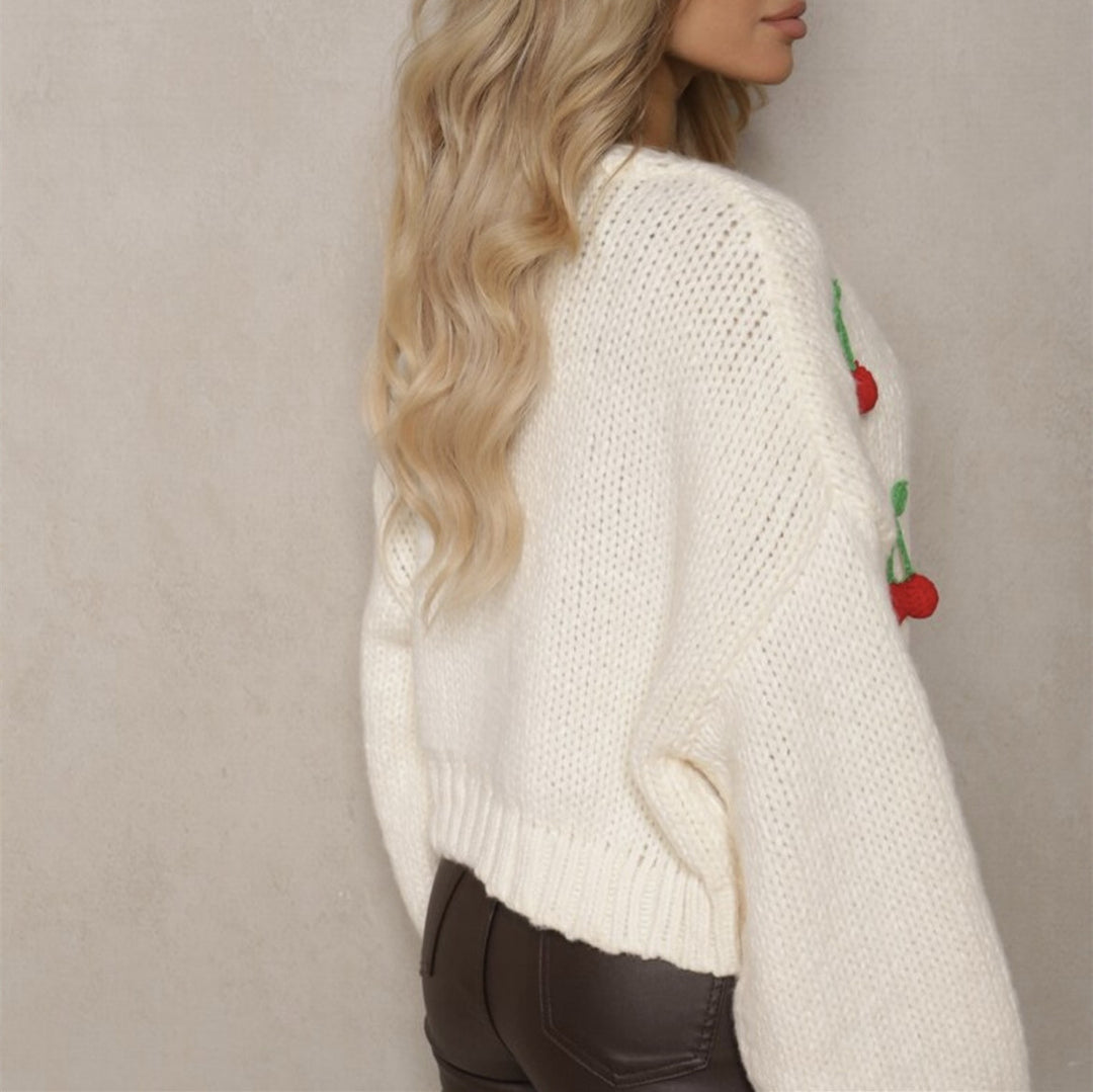 Damen Verspielter Strick-Cardigan mit dekorativen Details R&B