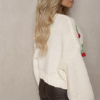 Damen Verspielter Strick-Cardigan mit dekorativen Details