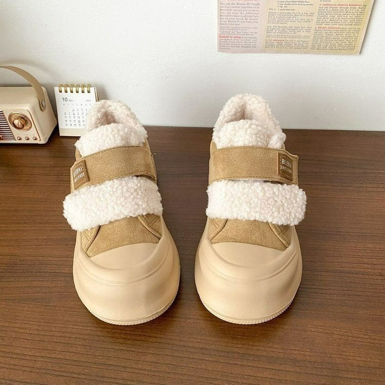 Damen Komfortable Sneaker mit weichem Fleece-Innenfutter und praktischem Klettverschluss R&B