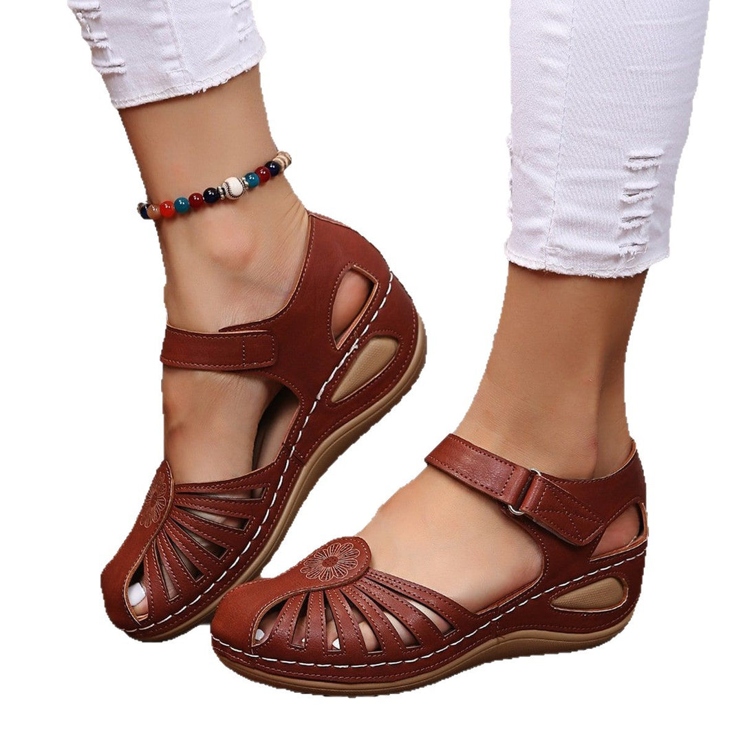 Damen komfortable Riemchensandalen mit anatomischem Fußbett R&B