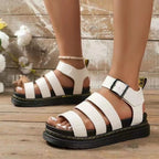 Damen Komfortable Sportliche Sandalen mit Verstellbarem Riemen und Robustem Profil R&B