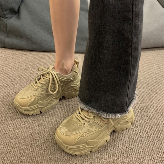 Damen Chunky Sneakers mit atmungsaktiver Mesh-Oberfläche und gepolsterter Sohle R&B
