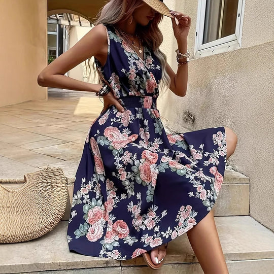 Damen Verspieltes A-Linien Kleid mit floralen Details R&B