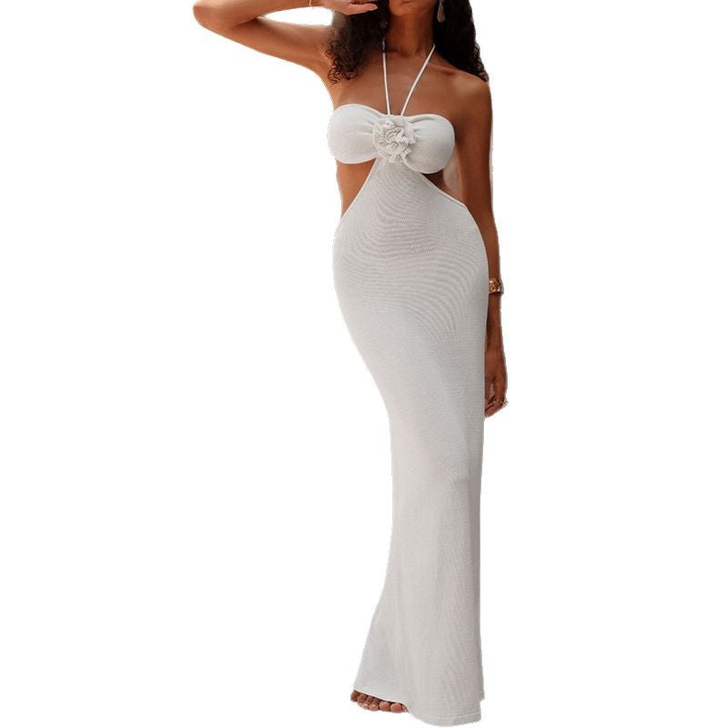 Damen Elegantes Maxikleid mit innovativem Ausschnitt und floralem Detail R&B