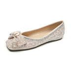 Damen Ballerinas mit funkelnden Strass- und Perlenapplikationen