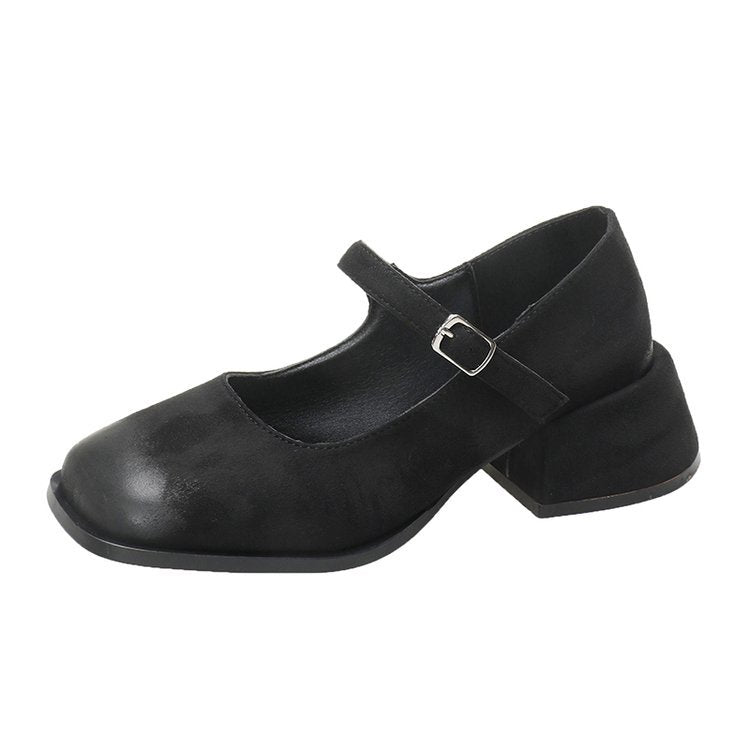 Damen elegante Mary Jane-Blockabsatzschuhe mit modischen Schnallen R&B