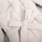 Damen Gefütterter Langmantel mit breitem Revers und Taillengürtel R&B