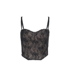 Damen Spitzen-Crop-Top mit verstellbaren Trägern R&B