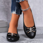 Damen Ballerinas mit modischem Schleifenakzent und Glitzerdetails R&B