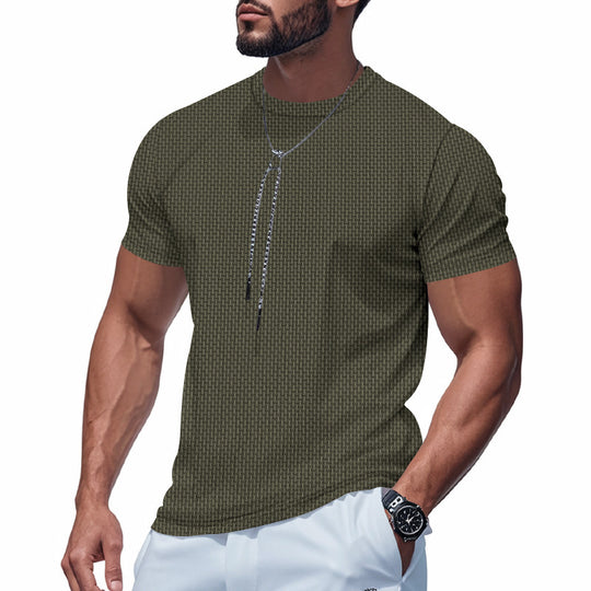 Herren Atmungsaktives Kurzarm-T-Shirt mit stylischem Reißverschluss R&B