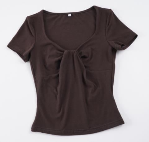 Damen figurbetontes Shirt mit schickem Bindedetail R&B