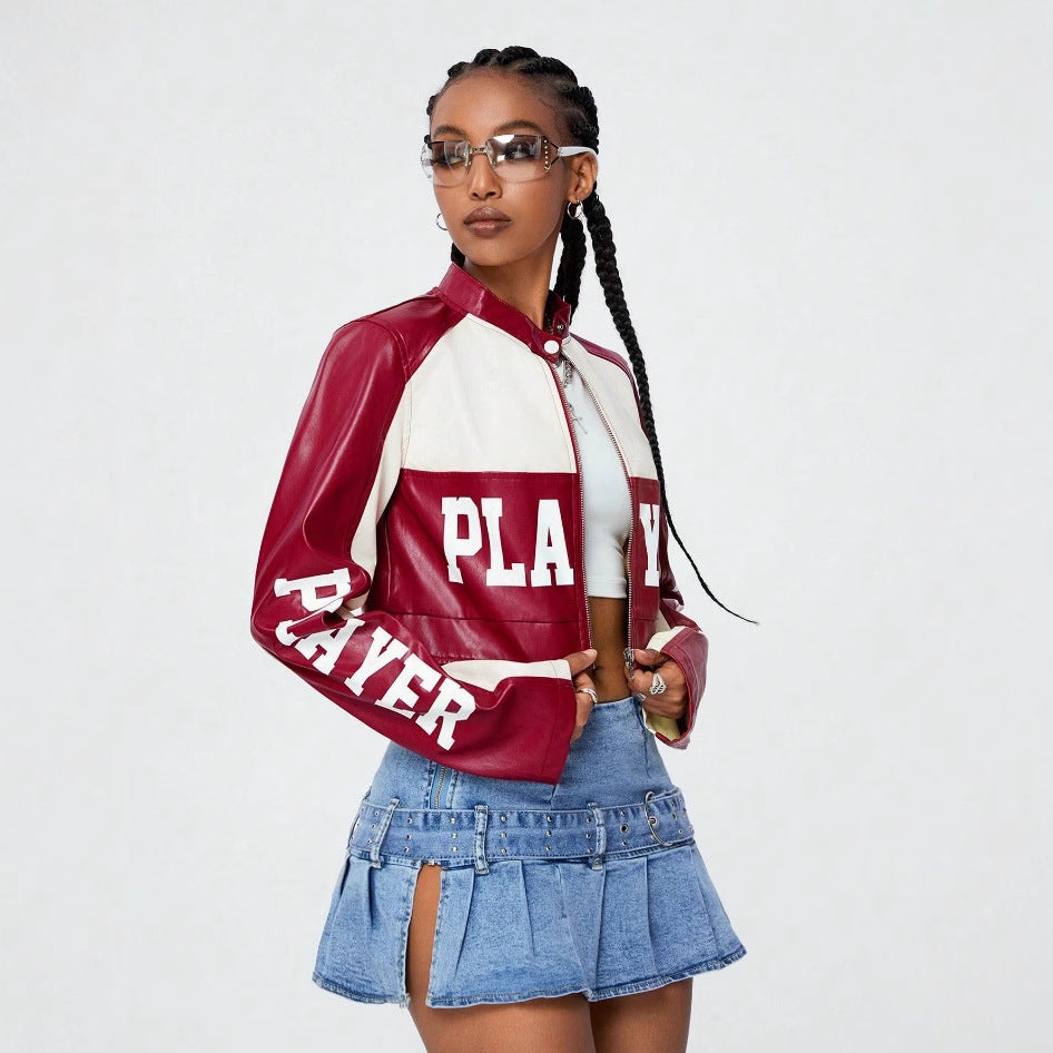 Damen cropped Jacke mit sportiven Akzenten R&B
