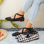 Damen Ballerinas mit Kreuzriemen R&B