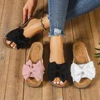 Damen Flauschige und elegante Riemenslipper mit Schleifendetail R&B