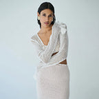 Damen elegantes und durchscheinendes Strandset R&B