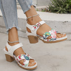 Damen Komfortable Sandalen mit floralem Design und verstellbarem Riemen R&B