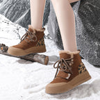 Damen Modische Winterboots mit kuscheligem Innenfutter und stylischem Animal-Print R&B